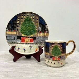 Anthropologie Holiday in the City Plate and Mug 2021 - NEW YORK